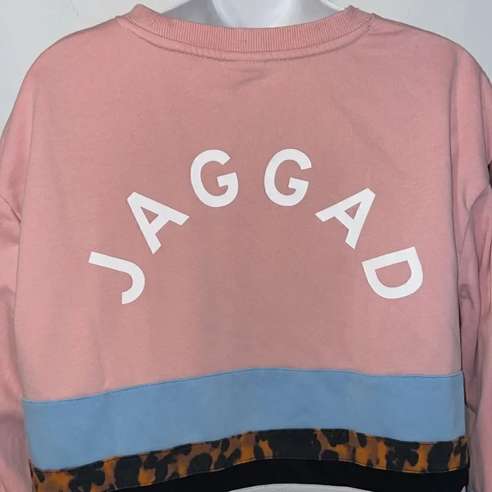 JAGGAD Montalvo Pink, Black and Blue Paneled Sweater-M